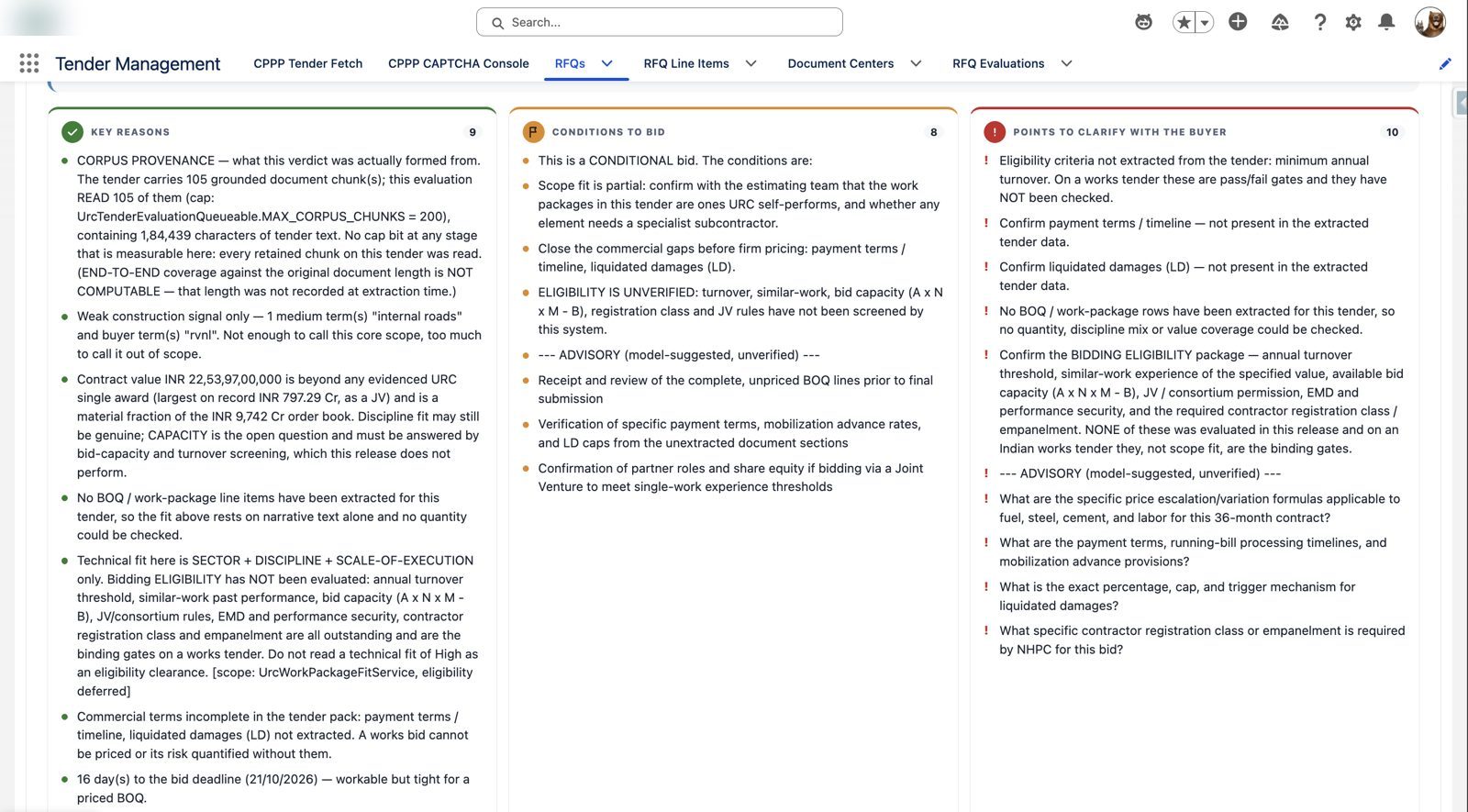 Why, what to fix, what to ask – Agentforce government tender management in Salesforce