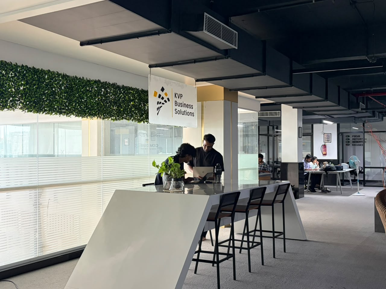 KVP Mangalore team together at the open workspace