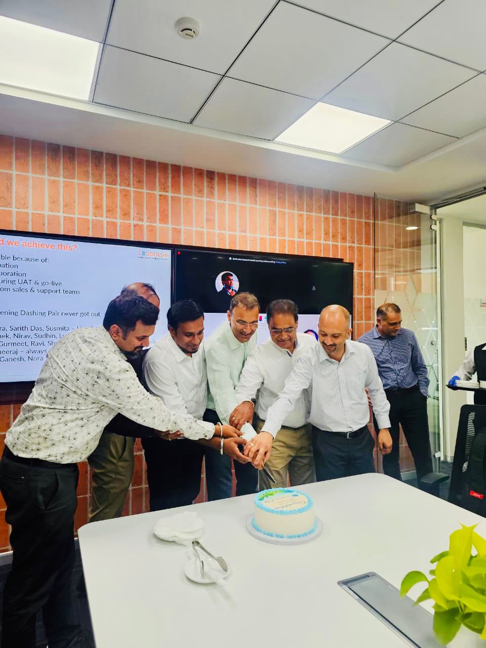 Tessolve and KVP leadership cutting the Tess-Force-One go-live celebration cake