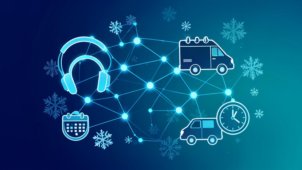 Winter '27 illustration of AI-driven customer service and field service scheduling