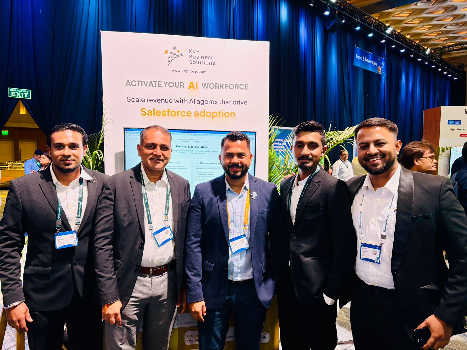 KVP Business Solutions team at the Agentforce World Tour Mumbai 2026 booth